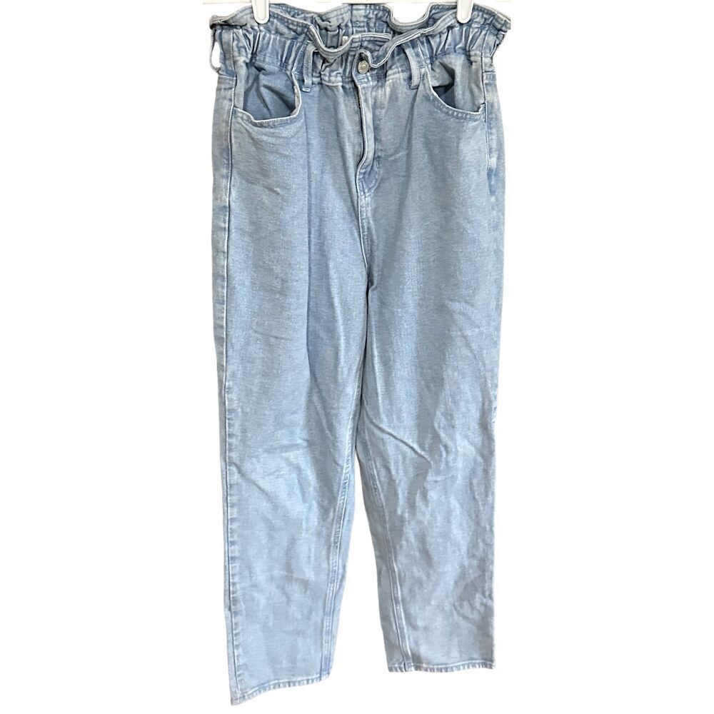 Women’s PacSun Paperbag Mom Jeans Denim Light Wash Mom High Rise Y2K 80s 90s Siz